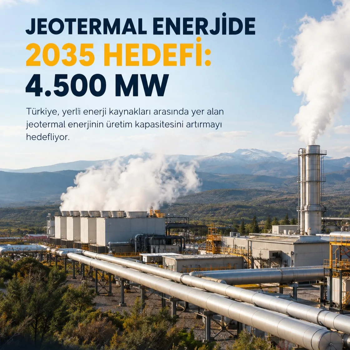 Jeotermal enerjide 2035 hedefi: 4.500 MW